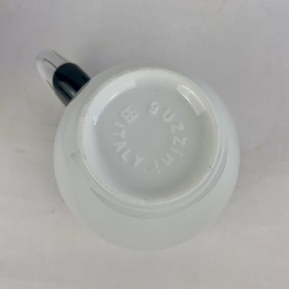 GUZZINI Feeling Mugs Porcelain Black Acrylic Handle Set x 4 Coffee Cup Italy Mod - Picture 3 of 7